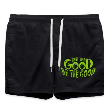 be the good quote - Swim Trunks - black - Front - AI Model Male 185 light (185cm)