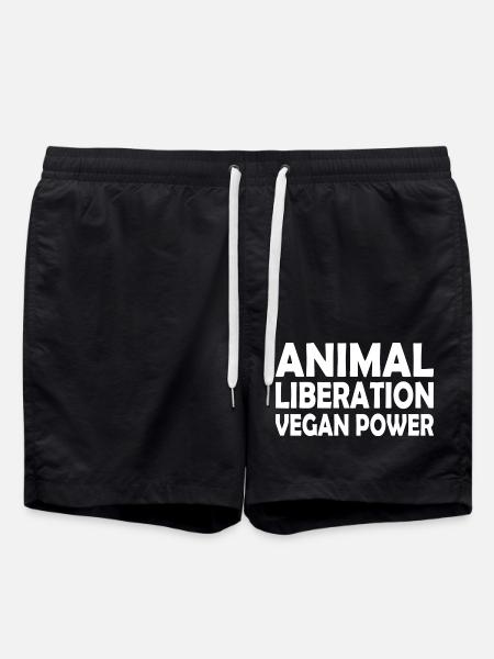 animal liberation Vegan power - Badeshorts - Schwarz
