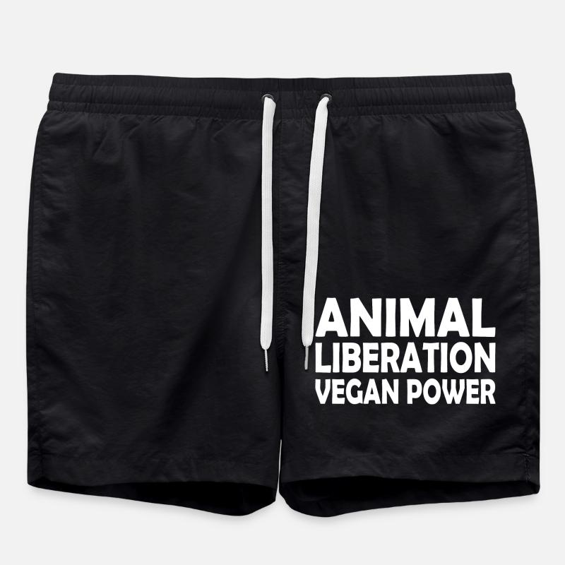 animal liberation Vegan power - Swim Trunks - black