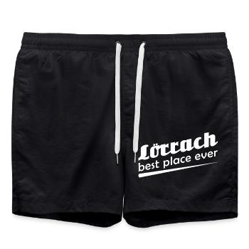 Lörrach - Stadt best place ever - Badeshorts - Schwarz - Vorne - AI Model Male 185 light (185cm)
