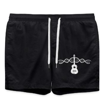 Gitarrist Musik Gitarre Band Musiker Gitarristin - Badeshorts - Schwarz - Vorne - AI Model Male 185 light (185cm)