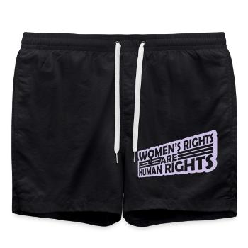 womens rights Feminist Zitat - Badeshorts - Schwarz - Vorne - AI Model Male 185 light (185cm)