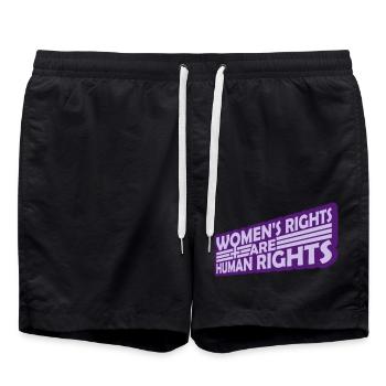 womens rights Feminist Zitat - Badeshorts - Schwarz - Vorne - AI Model Male 185 light (185cm)