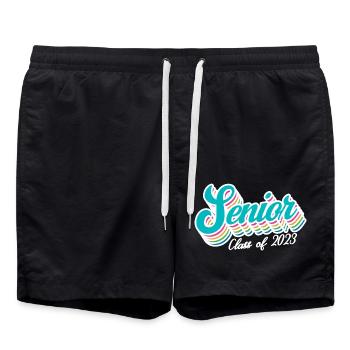 Senior Class Of 2023 Retro Graduation Party Gift - Swim Trunks - black - Front - AI Model Male 185 light (185cm)