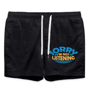 sorry in not listening - Swim Trunks - black - Front - AI Model Male 185 light (185cm)