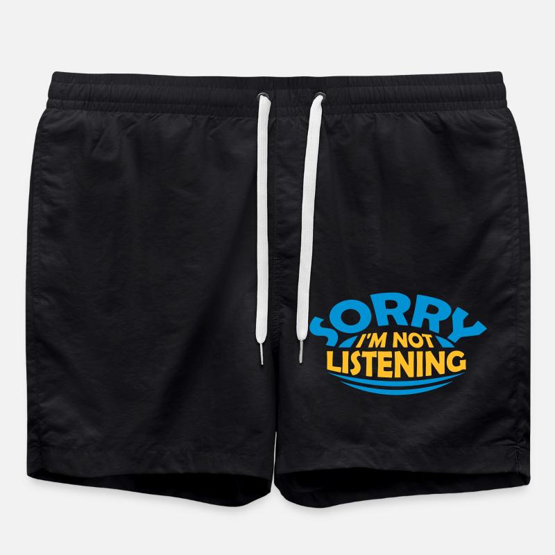 désolé de ne pas écouter - Short de bain - noir