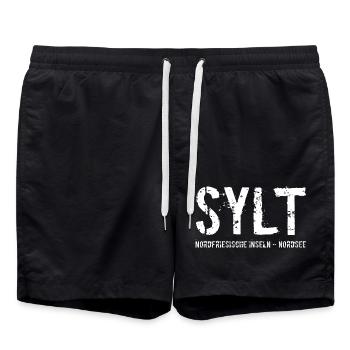 Sylt, North Frisian Islands, North Sea, Germany - Swim Trunks - black - Front - AI Model Male 185 light (185cm)