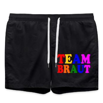 Team braut - Badeshorts - Schwarz - Vorne - AI Model Male 185 light (185cm)