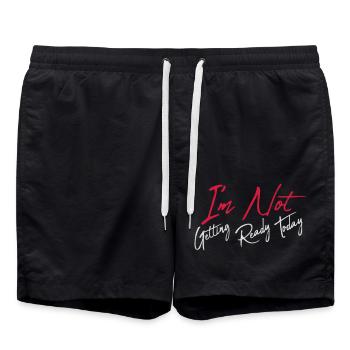not getting ready today - Badeshorts - Schwarz - Vorne - AI Model Male 185 light (185cm)