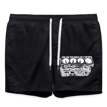 Motorblock Zylinder Hubraum Fan - Badeshorts - Schwarz - Vorne - AI Model Male 185 light (185cm)