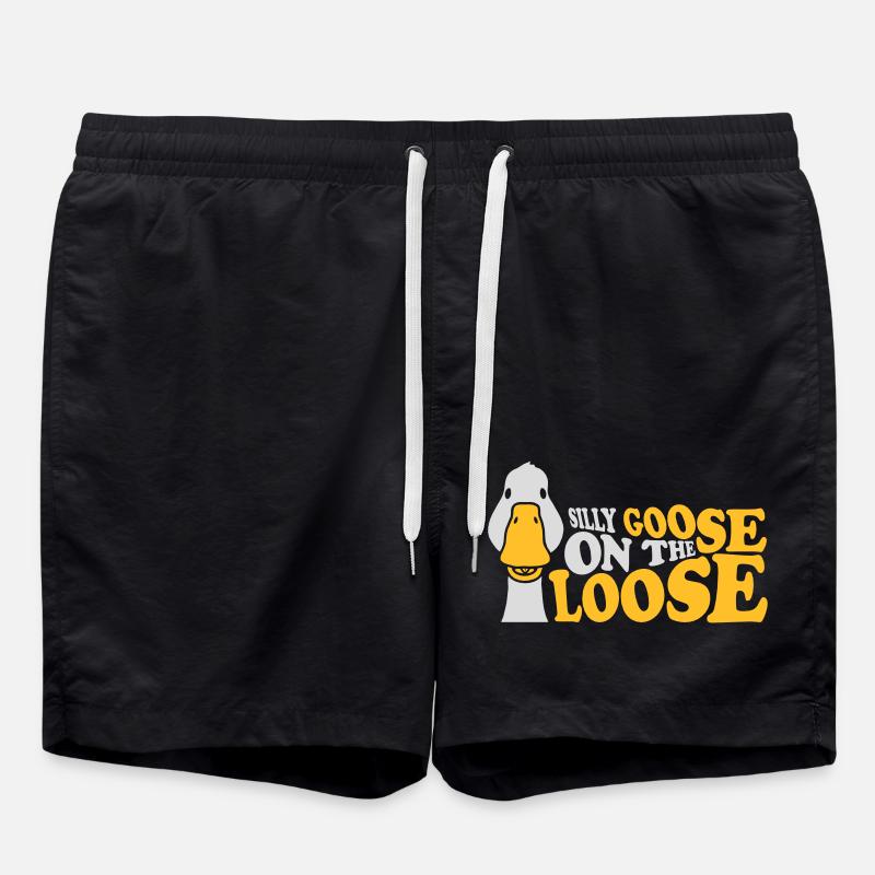 goose on the loose - Swim Trunks - black