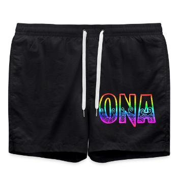 ona rs regenbogen - Badeshorts - Schwarz - Vorne - AI Model Male 185 light (185cm)