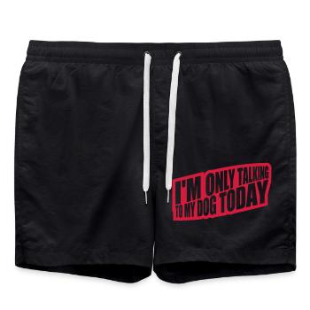 only talking to dog - Swim Trunks - black - Front - AI Model Male 185 light (185cm)