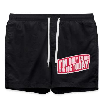 only talking to dog - Swim Trunks - black - Front - AI Model Male 185 light (185cm)