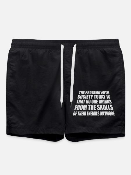 drinks from enemies skulls - Swim Trunks - black