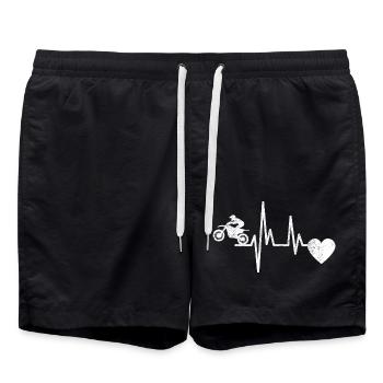 Motorcross Moped Motorcyclist Gift Motorcycle - Swim Trunks - black - Front - AI Model Male 185 light (185cm)
