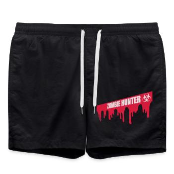 zombie hunter Halloween Quote - Swim Trunks - black - Front - AI Model Male 185 light (185cm)