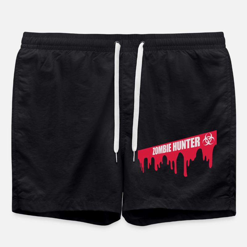 zombie hunter Halloween Quote - Swim Trunks - black