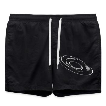 Disque circulaire tridimensionnel géométrique - Short de bain - noir - Devant - AI Model Male 185 light (185cm)
