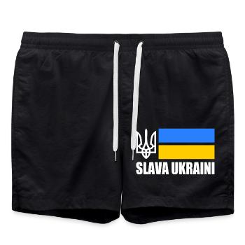 Ukraine flag - Swim Trunks - black - Front - AI Model Male 185 light (185cm)