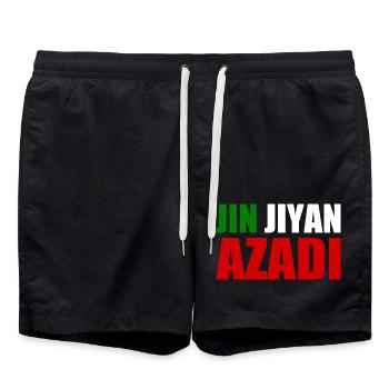 jin jiyan azadi - Badeshorts - Schwarz - Vorne - AI Model Male 185 light (185cm)