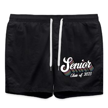 Senior Class Of 2023 Retro Graduation Party Gift - Swim Trunks - black - Front - AI Model Male 185 light (185cm)