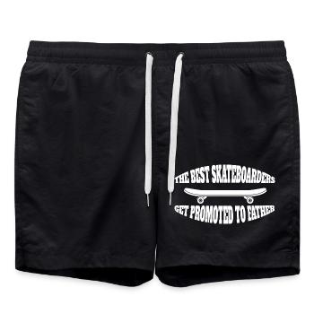 Skateboard Dad Longboard Vater Skaten Papa Skater - Badeshorts - Schwarz - Vorne - AI Model Male 185 light (185cm)