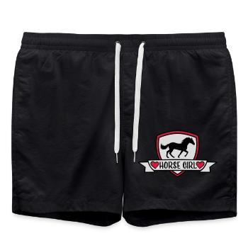 Conception de citation de fille de cheval - Short de bain - noir - Devant - AI Model Male 185 light (185cm)