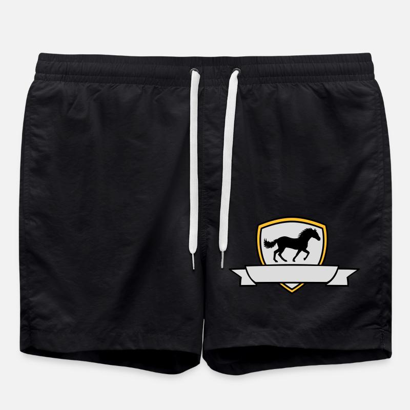 Bouclier d’armoiries du cheval Banner - Short de bain - noir