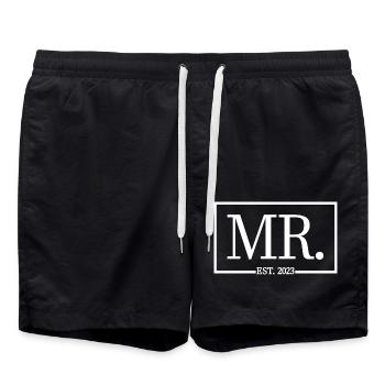2023 Fiançailles pour la fête de mariage du marié - Short de bain - noir - Devant - AI Model Male 185 light (185cm)