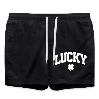 Cadeau de la Saint-Patrick Trèfle Hommes, Femmes, Enfants - Short de bain - noir - Devant - AI Model Male 185 light (185cm)