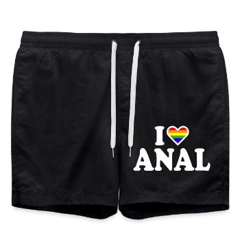 I love anal - Swim Trunks - black - Front - AI Model Male 185 light (185cm)