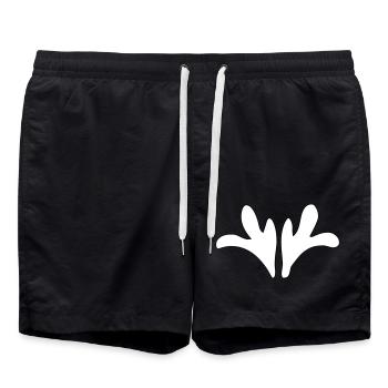 Ornament – Vectorgraphic - Swim Trunks - black - Front - AI Model Male 185 light (185cm)