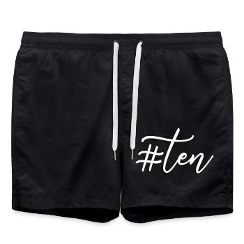 Geschenk zum 10. Geburtstag, 10 Jahre alt, für Jungen & Mädchen - Badeshorts - Schwarz - Vorne - AI Model Male 185 light (185cm)