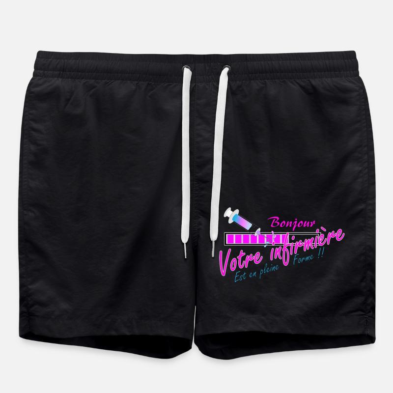 Logo infirmiere seringue - Short de bain - noir