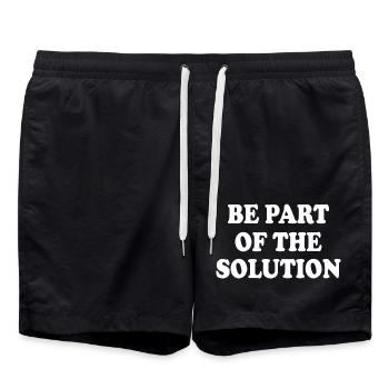 Be part of the solution - Short de bain - noir - Devant - AI Model Male 185 light (185cm)