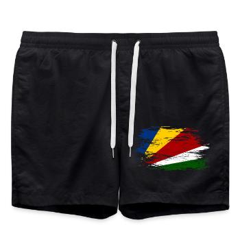 Seychelles flag used - Swim Trunks - black - Front - AI Model Male 185 light (185cm)