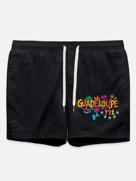 Carte de la Guadeloupe 971 - idee cadeau souvenir - Short de bain - noir