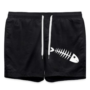 Fischgräte Fisch angeln - Badeshorts - Schwarz - Vorne - AI Model Male 185 light (185cm)