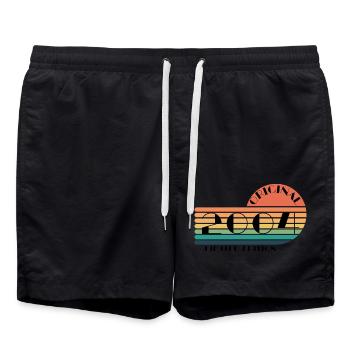 Vintage Original 2004 Jahrgang Geschenk 21. Retro - Badeshorts - Schwarz - Vorne - AI Model Male 185 light (185cm)
