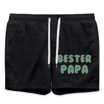 Bester Papa Grün - Badeshorts - Schwarz - Vorne - AI Model Male 185 light (185cm)