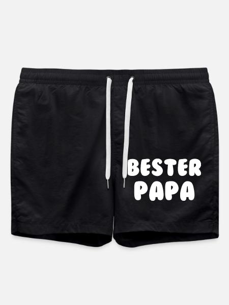 Bester Papa Weiß - Badeshorts - Schwarz
