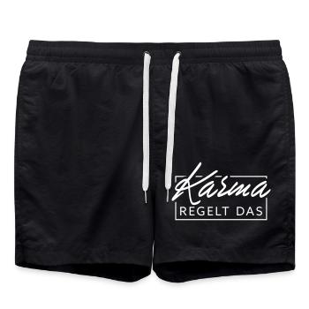 Karma regulates this - Swim Trunks - black - Front - AI Model Male 185 light (185cm)