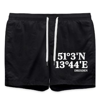 Coordonnées Souvenir de Dresde - Short de bain - noir - Devant - AI Model Male 185 light (185cm)