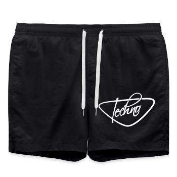 Techno Love Citation Dire Musique Fête Célébrer Logo - Short de bain - noir - Devant - AI Model Male 185 light (185cm)