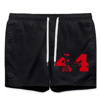 Moto 44 biker - Swim Trunks - black - Front - AI Model Male 185 light (185cm)