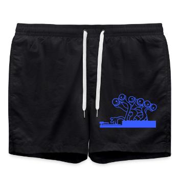 3 DJ Party Eyes Monster Alien Alien Horror - Swim Trunks - black - Front - AI Model Male 185 light (185cm)