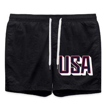 USA 2024 - Swim Trunks - black - Front - AI Model Male 185 light (185cm)