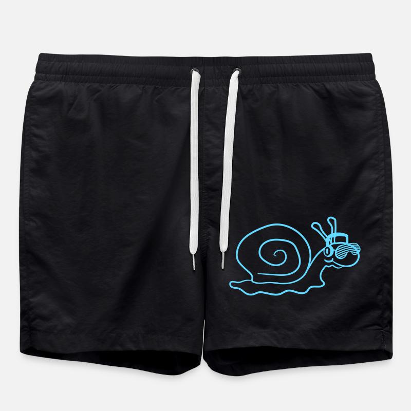 Cool DJ Snail Cute Shell - Swim Trunks - black