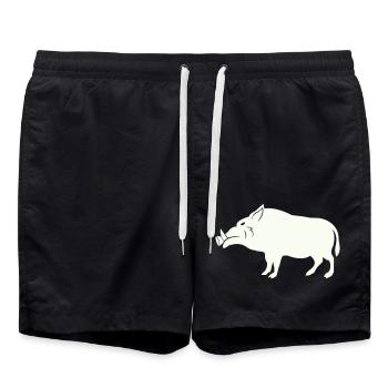 wild boar - Swim Trunks - black - Front - AI Model Male 185 light (185cm)